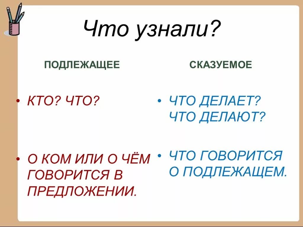 Подлежащее сказуемое изучают. Правило подлежащие и сказуемые. Подлежащее и сказуемое. Подлежащее и сказуемое правило. Подлежащие сказхуемое.