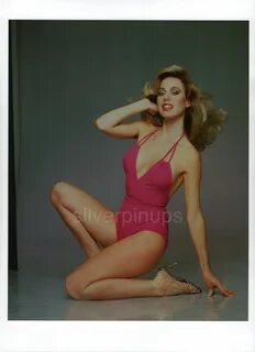 Orig 1980 Jenilee Harrison Radiant In Pink Swimsuit Fashion By Harry Langdo...