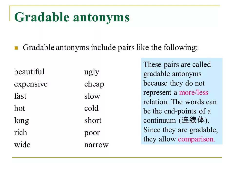 Gradable antonyms. Converse antonyms examples. Non gradable antonyms. Antonyms in English Lexicology. A pair of was or were