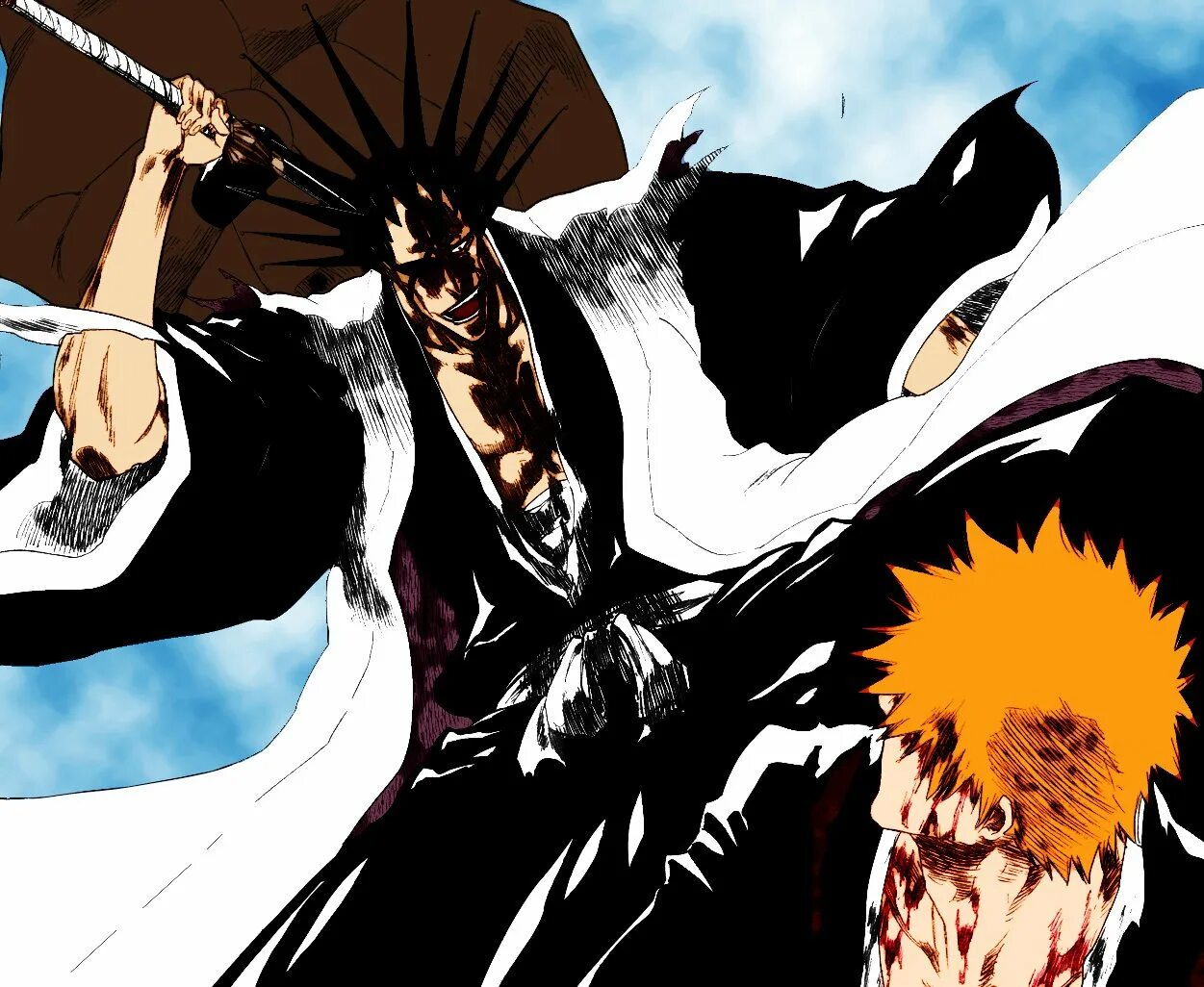 Bleach кенпачи зараки. Кенпачи дзараки в ярости. Ичиго куросаки против кенпачи зараки. Ичиго против кенпачи. Ичиго против кенпачи.