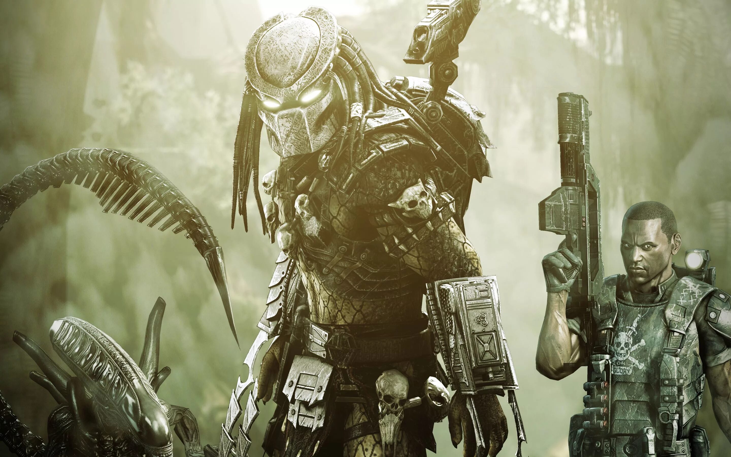 Обоим хищникам. Aliens versus Predator игра 2010. Aliens vs Predator 2010 хищник. Aliens vs Predator 3. Aliens vs Predator 2010 чужой.