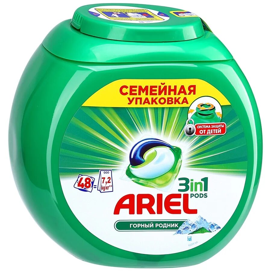 Капсула родники. Ariel капсулы для стирки 3в1 "горный Родник". Ariel порошок Gel capsula. Ариэль подс 3 в 1. Капсулы Ариель горный Родник.