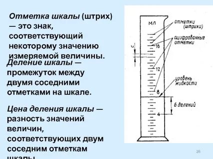 Шкала штрихи деления