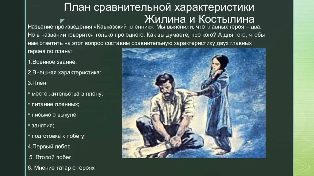 В центре произведения герой. Кавказский пленник Жилин характер героя.. Кавказский пленник характеристика двух героев Жилин и Костылин. История рассказа "Жилин и Костылин". Произведения л н Толстого кавказский пленник.