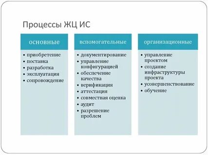 Организационные процессы жизненного цикла