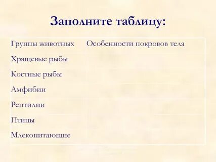 Особенности покрова животных