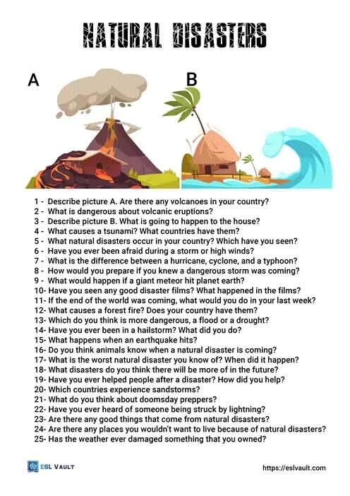 Questions about natural disasters. Questions about natural disasters