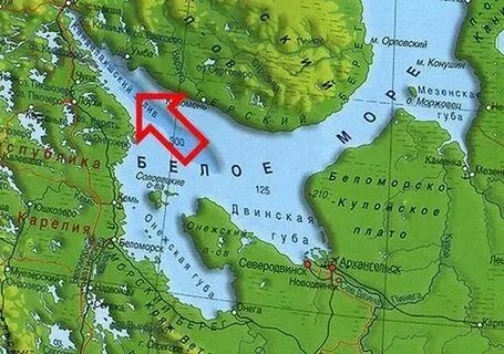 Покажи где находится белое море