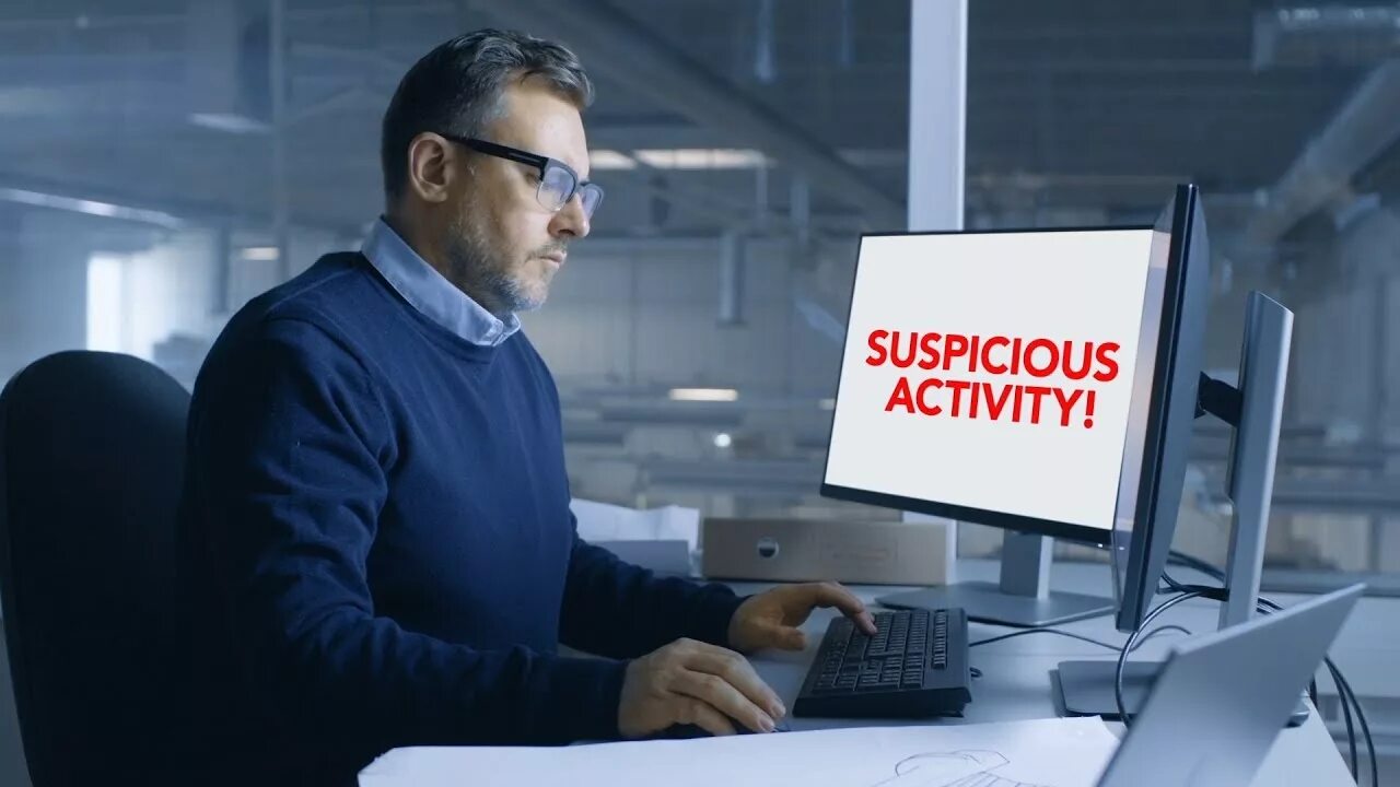 Detecting suspicious activity. Suspicious activity. digital privacy.