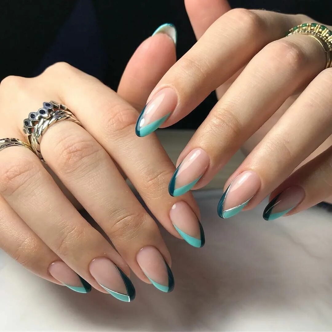 Almond-shaped nails, Classic nails ideas, Delicate wedding nails, Gentle gradien