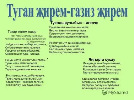 Татарские стихи про родной язык