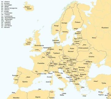 Kart Over Europa Med Land Russland Kart.