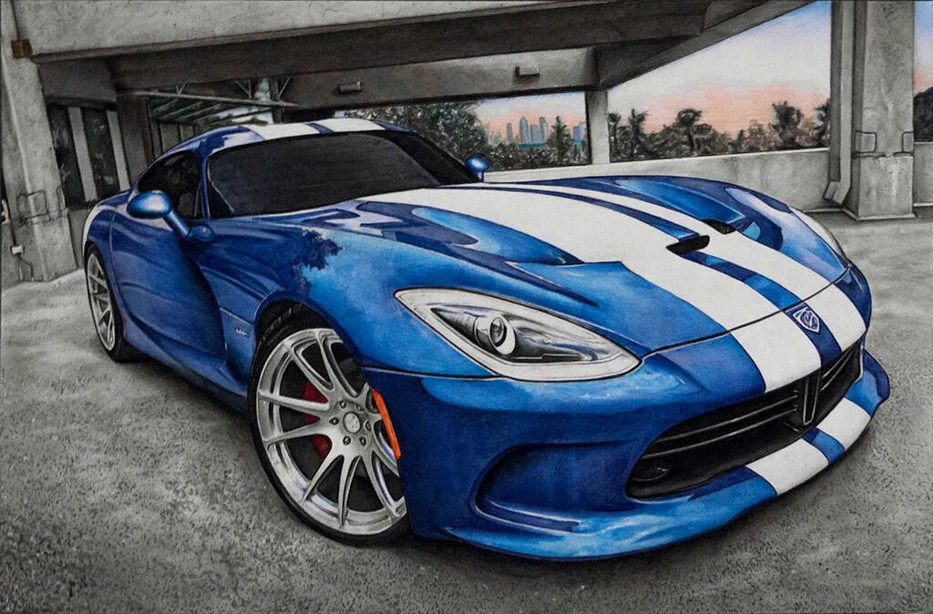 Фото нарисованной машины. Dodge Viper рисунок. Додж Вайпер карандашом. Нарисовать Додж Вайпер. Рисовать Додж Вайпер.