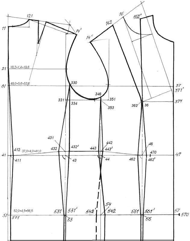 Емко 10. Выкройка пальто женского прямого силуэта 56 размер. Выкройка жакета 54р. Базовая выкройка полочки. Построение выкройки женского жакета.