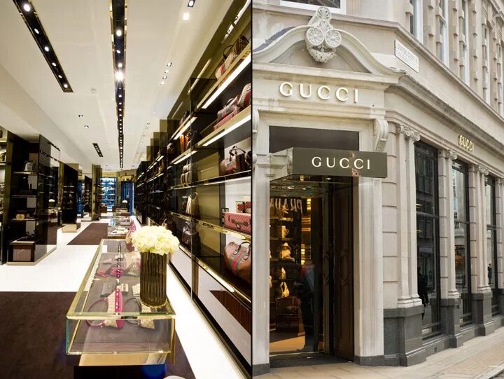 There are shops in london. Гуччи Лондон. Бутик гуччи. Бутик гуччи фасад. ЦУМ аутлет Gucci.