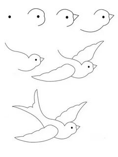 Как нарисовать летящую птицу