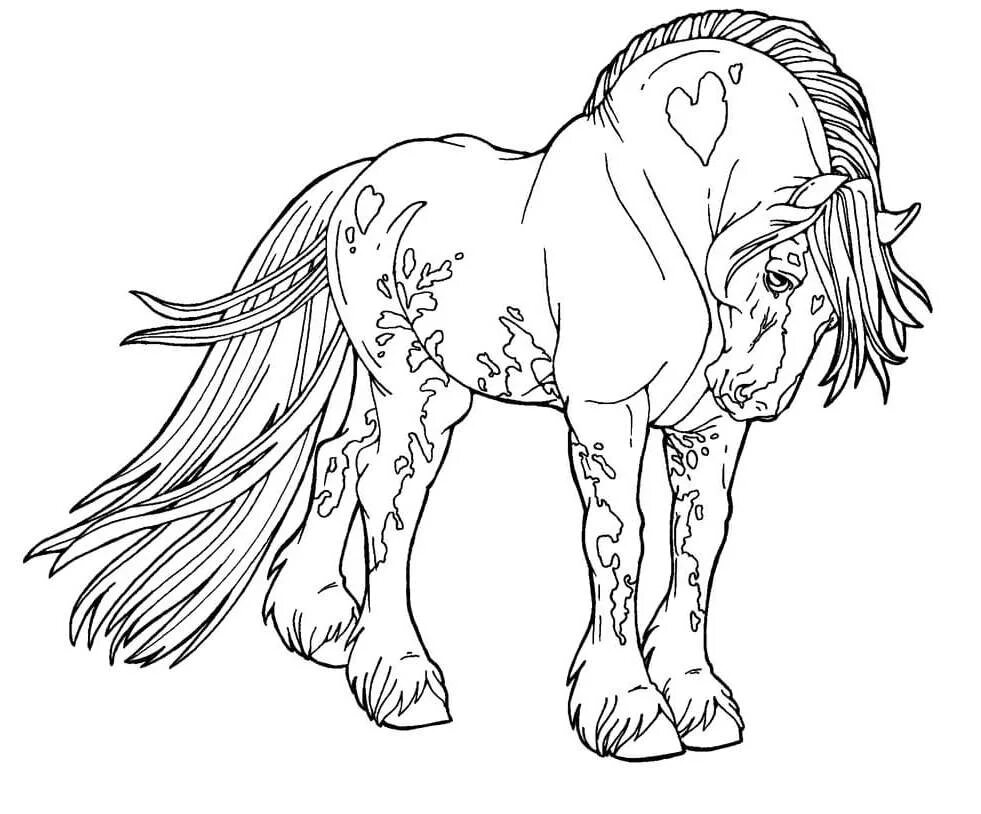 Раскраска лошадь распечатать