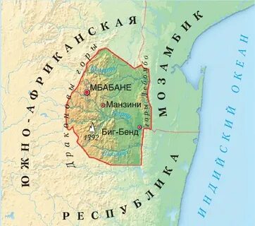 Свазиленд на карте африки