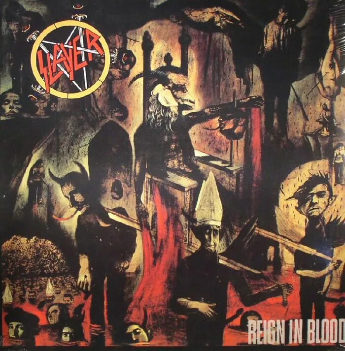 Slayer raining. Slayer – Reign in Blood (1986) обложка альбома. Группа Slayer 1986. Слэйер альбом 1986.