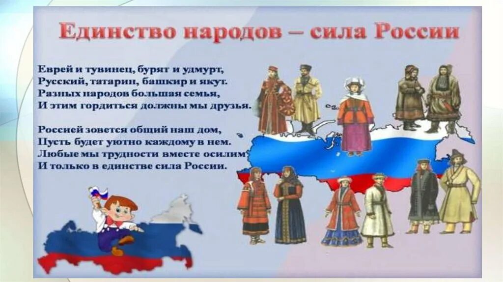 Назовите 3 единства. Сила России в единстве народов. Семья народов России. Разные народы России. В дружбе народов единство России.