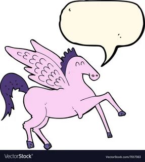 cartoon pegasus with speech bubble.