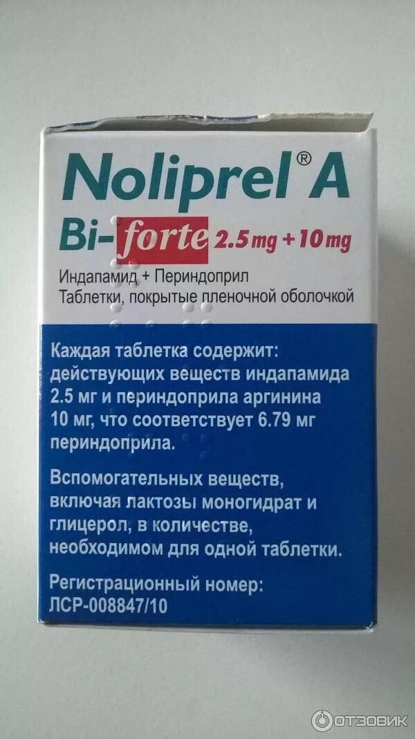 Нолипрел 10 мг отзывы