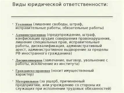 К какому виду ответственности относится штраф
