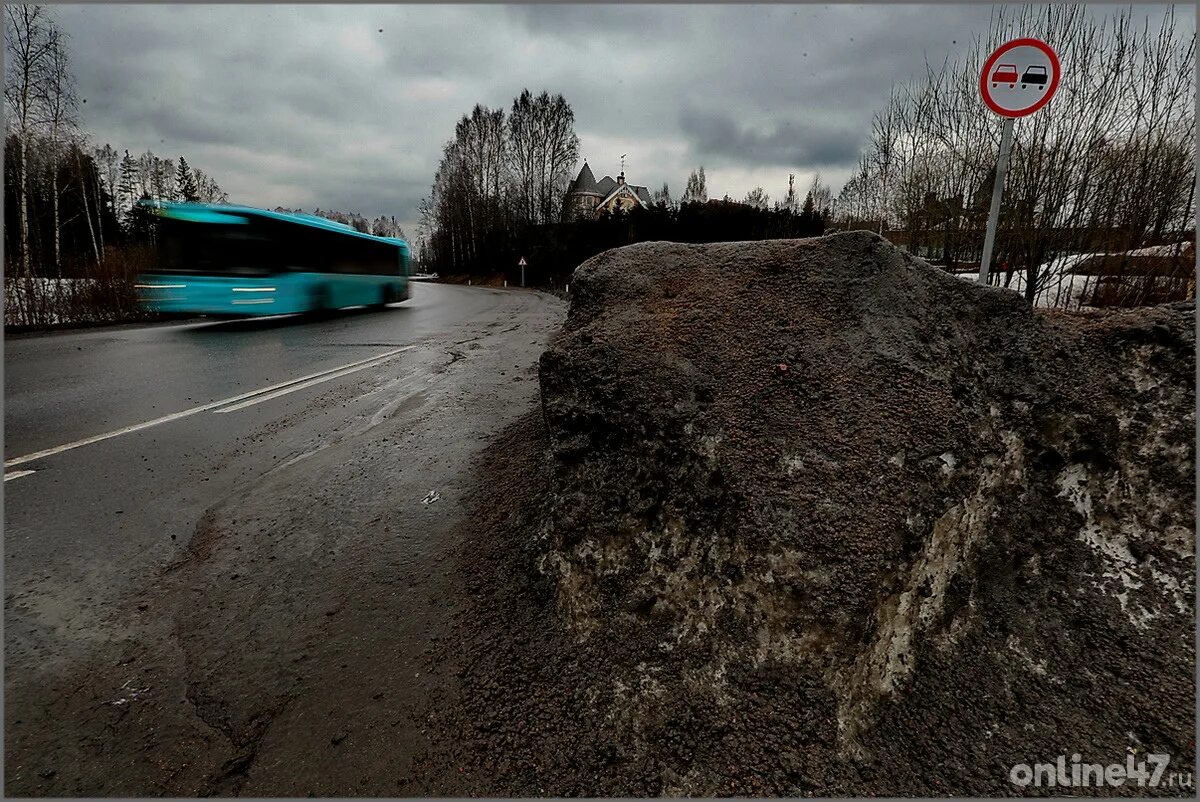 Автобус 330а нурма тосно. Место стройки дороги. нурма тосно.