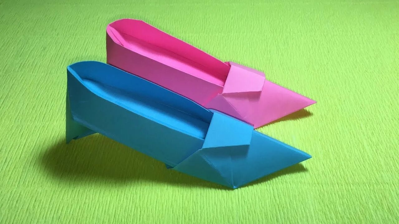 Оригами. Оригами туфелька. Туфелька оригами из бумаги для детей. Канал оригами.