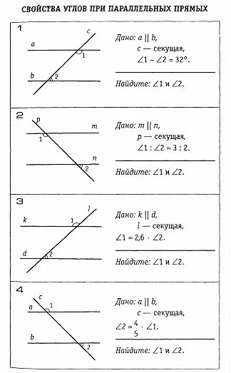 Геометрия 7 параллельные прямые задачи с решением. Справочник по геометрии 7-9 класс. Свойство углов при параллельных прямых таблица 7. Теоремы об углах, образованных параллельные прямые и секущей. Свойства углов при параллельных прямых.