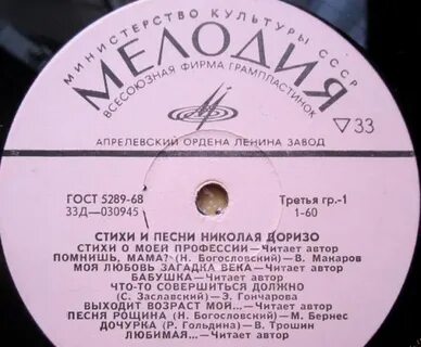 Песни на стихи доризо