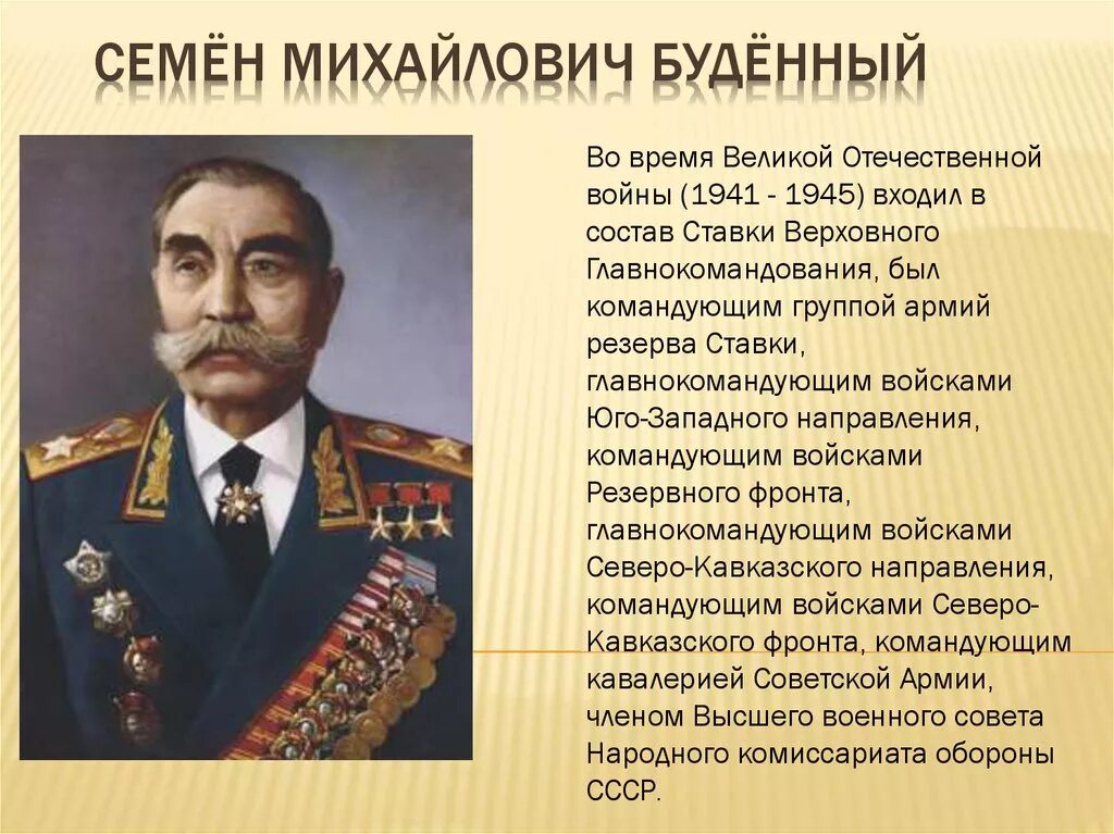 Маршал Советского Союза Семён Михайлович Будённый - кавалер 8 орденов Ленина * П