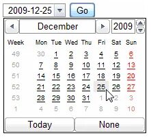 Input calendar. Input calendar