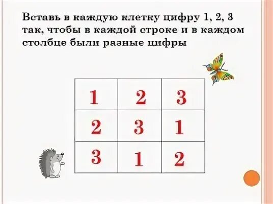 Столбцах цифра 3