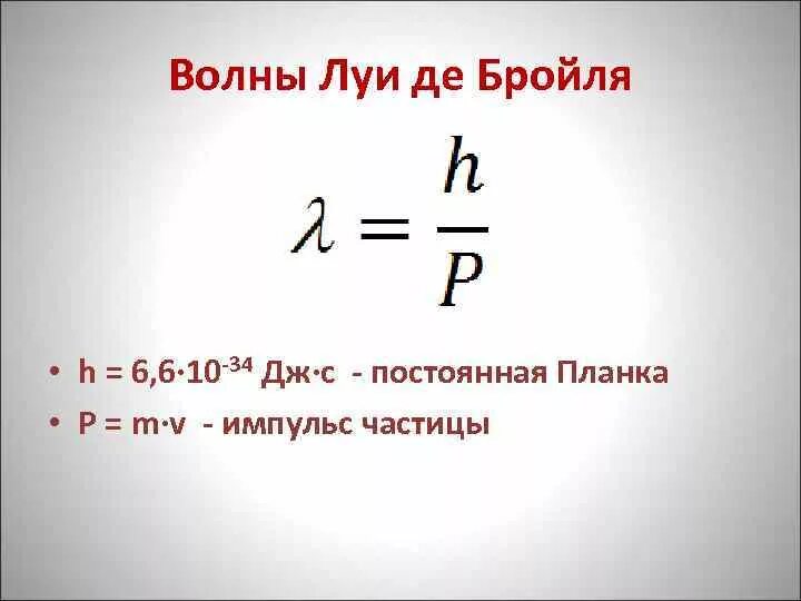 Волна Луи де Бройля. Волны де Бройля. Волна де Бройля формула. Длина волны де Бройля. Mv физика