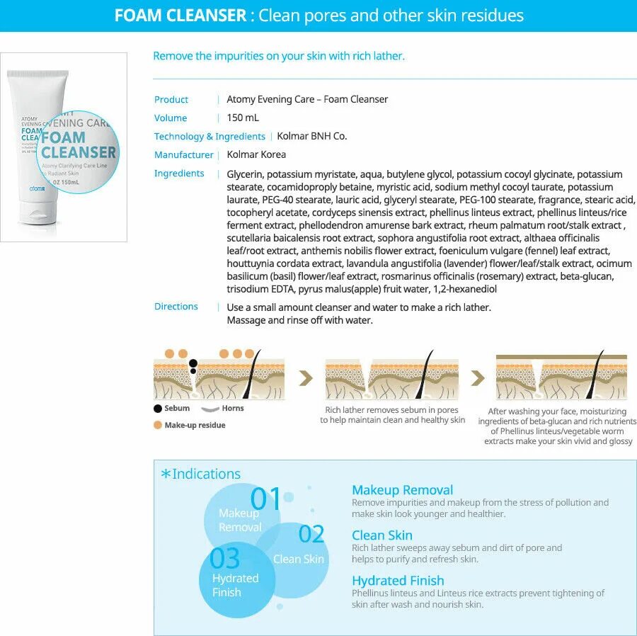 Foam cleanser atomy. Атоми Ивининг Кеар. Дип Клинсер Атоми. Atomy Evening Care Foam Cleanser.