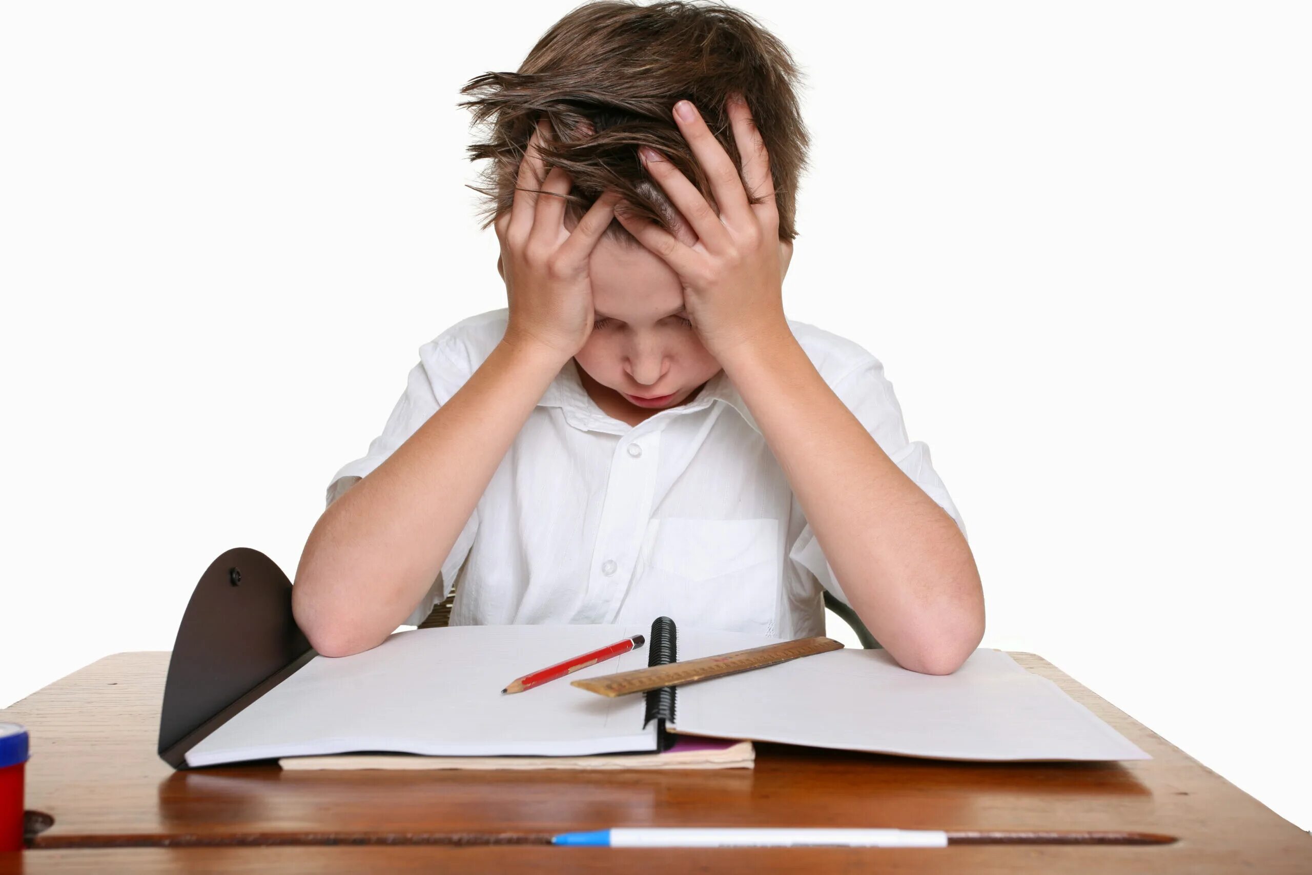 Class homework. "Дети и стресс". Стресс учеников. Трудности в учебе. Усталый ученик.