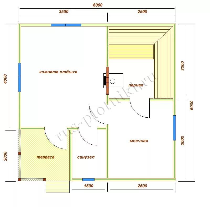 Баня 6 телефон. Проект бани 6х6. Планировка бани 6х6 с туалетом и комнатой отдыха. Баня 6х6 планировка с туалетом. Проект бани 6 на 6.