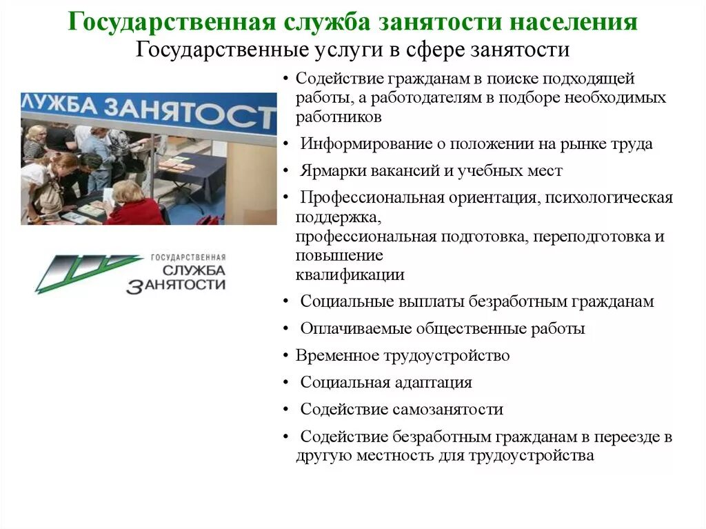 Организации помогающие в поиске работы. Центр занятости. Услуги службы занятости населения презентация. Услуги центра занятости. Государственная служба занятости населения.