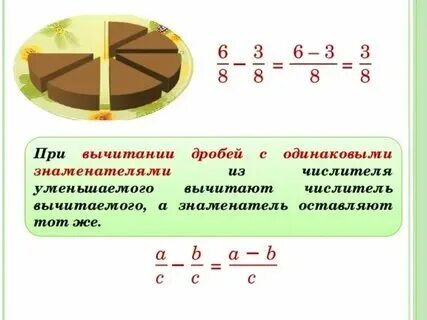 Как вычесть дробь с одинаковыми числителями. Как вычесть дробь с одинаковыми числителями