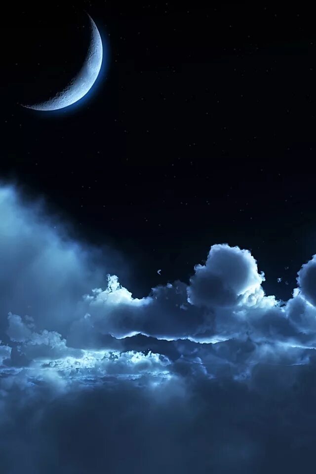 Ночное небо. Ночное небо с облаками. Ночное небо с луной. Небо ночью.