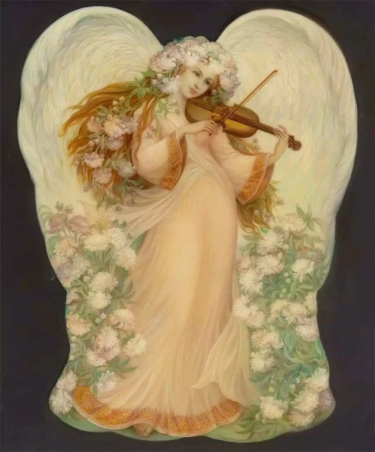 Angels violin. Лаковые миниатюры надежды Стрелкиной.