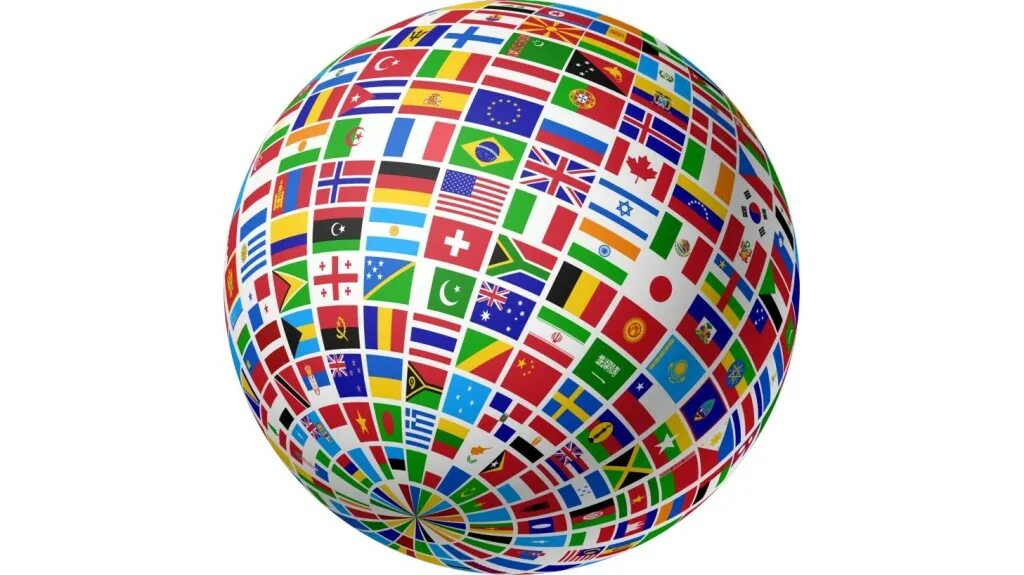 Глобус. Глобус с флагами стран. Шарики с флагами стран. Мировой шар стран. Все страны круги
