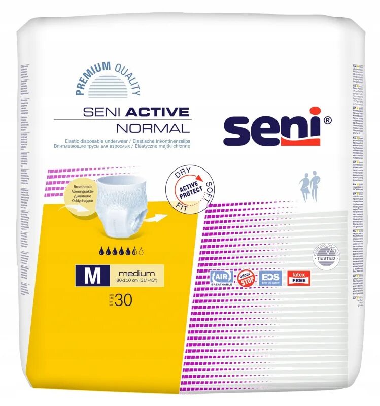 Seni Active normal 30 шт. Трусы впитывающие Seni Active normal m. Трусы впитывающие сени Актив нормал по 30 шт.