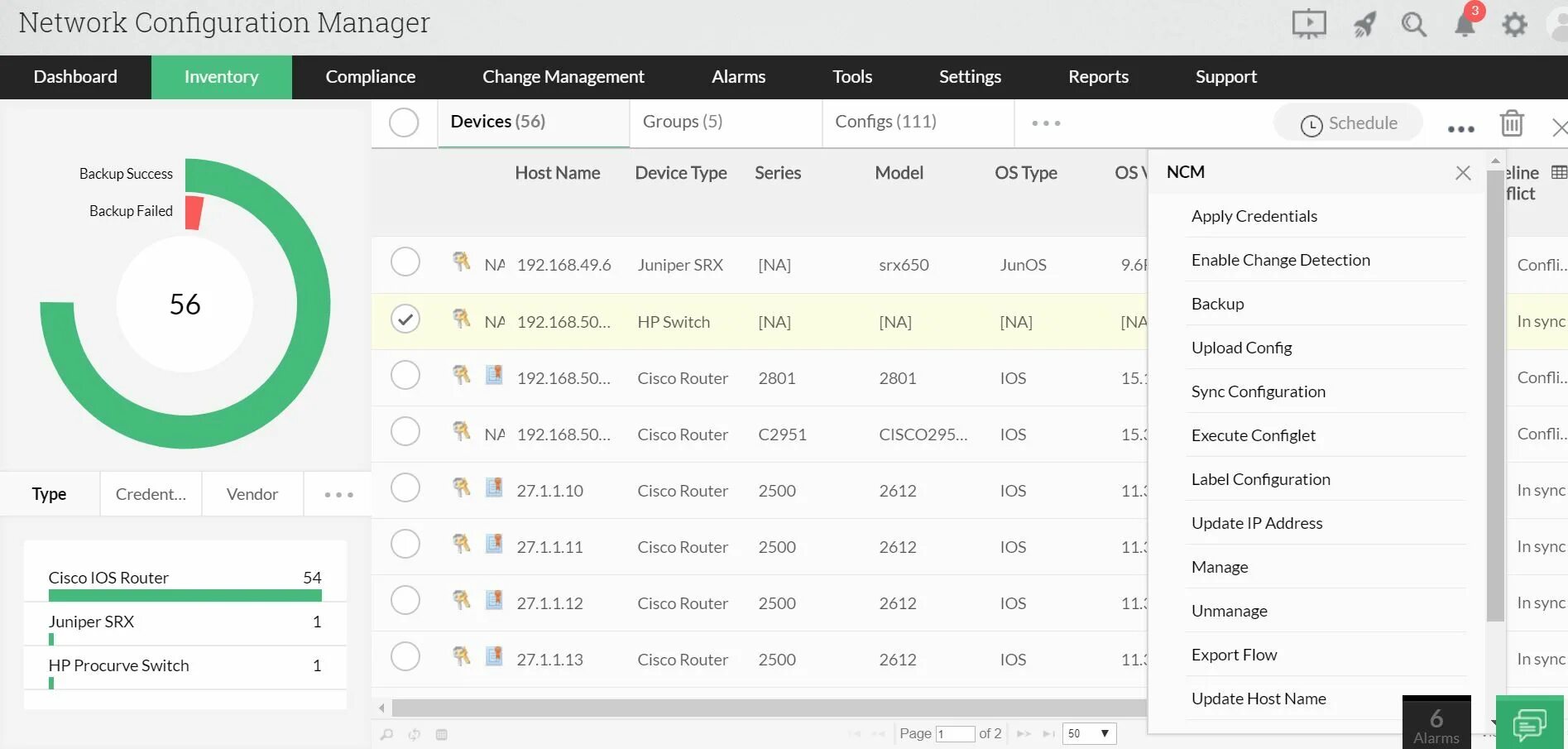 MANAGEENGINE Network configuration Manager. Device Manager. MANAGEENGINE Network configuration Manager с Zabbix 6.0. Device config. Net configuration