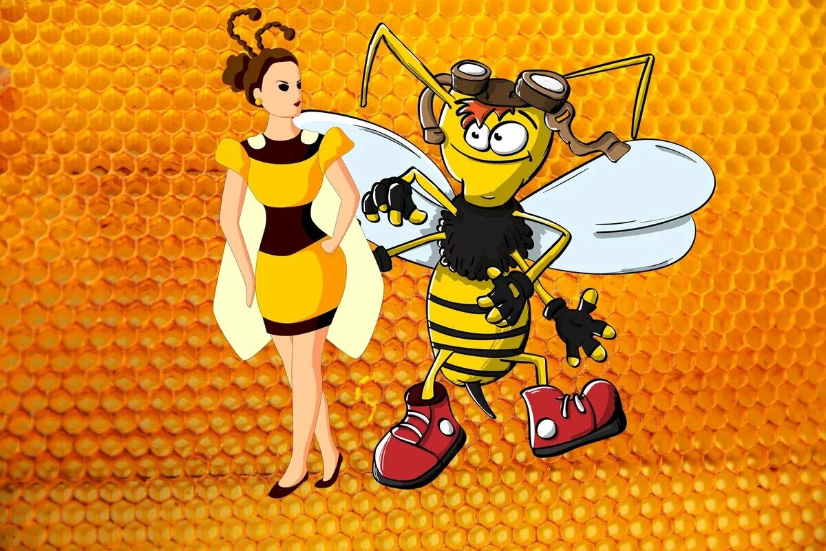 Пчелы в жизни человека. Пчелиная жизнь. Встреча с пчелой. Пчела с весами. Пчелы и трутни карикатура.