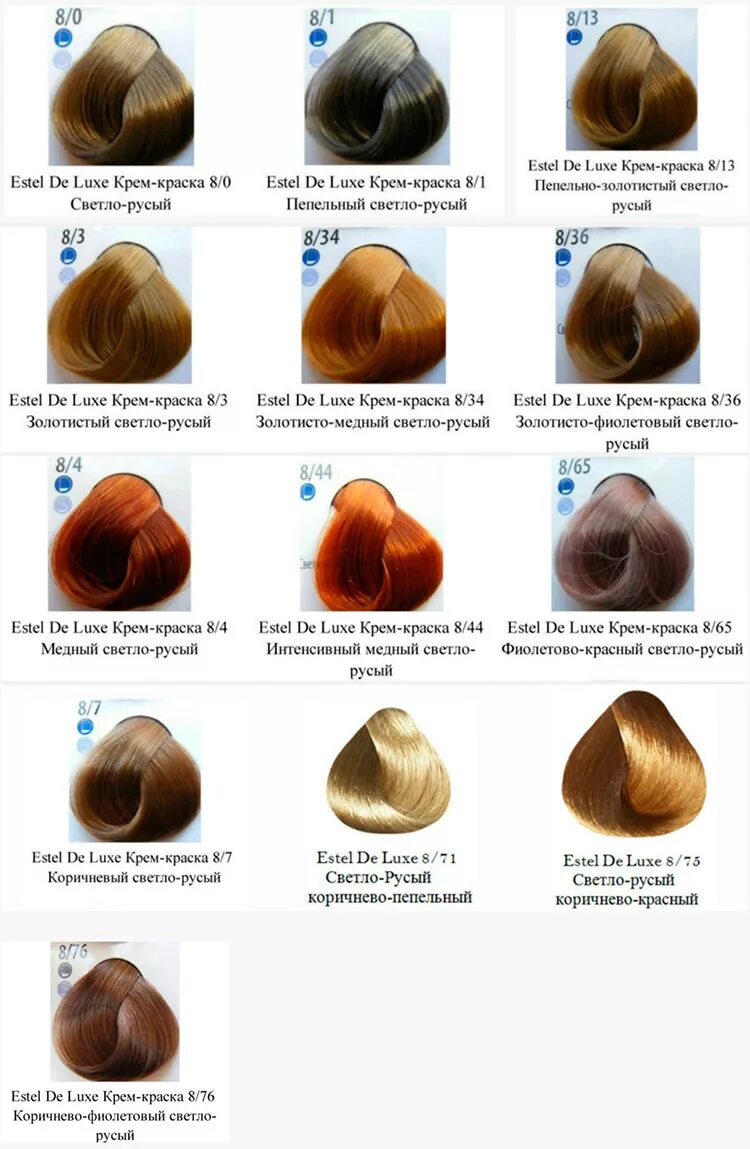 Краска для волос эстель подобрать цвет. Эстель Делюкс 8.44. Палитра Эстель 8.0. Краска Эстель Делюкс палитра цветов. Краска для волос Estel Deluxe палитра.