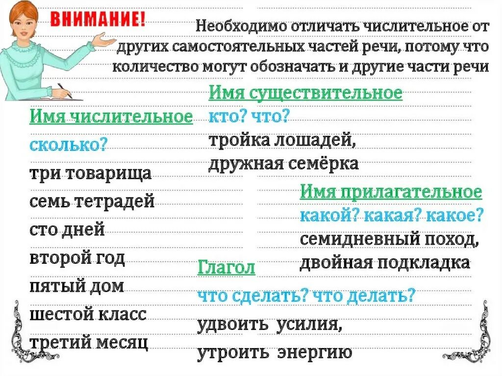 Как отличить числительное. Отличить числительное от других частей речи. Как отличаются числительные от других частей речи. Как отличить имена числительные. Отличие числительных от других частей речи с числовым значением.