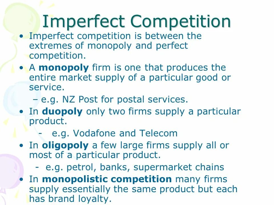 Imperfect Competition. Monopoly Oligopoly monopolistic Competition perfect Competition. The Economics of Imperfect Competition. Perfect and Imperfect Competition. Competition between