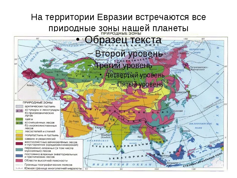 Природные зоны Евразии природные зоны Евразии. Карта природных зон Евразии. Природные зоны на географической карте Евразии. Карта Евразия природные зоны материка